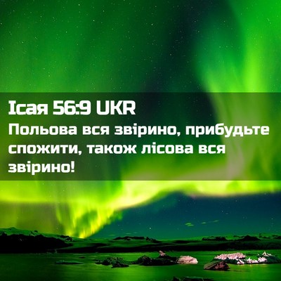 Picture 02 - Ісая 56:9 UKR - Польова вся звірино, - Bible Verse Picture
