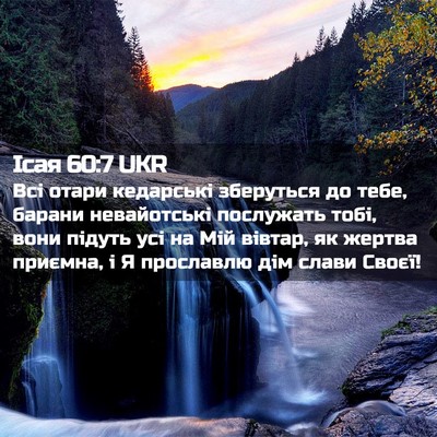 Picture 02 - Ісая 60:7 UKR - Всі отари кедарські - Bible Verse Picture