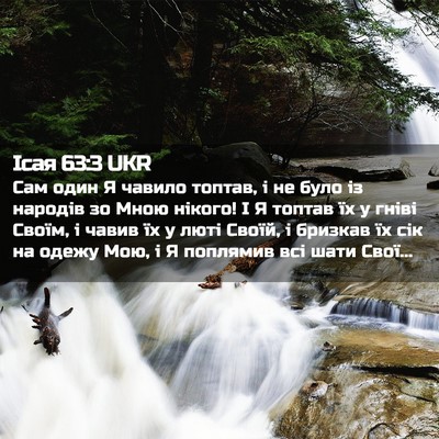 Picture 02 - Ісая 63:3 UKR - Сам один Я чавило топтав, і - Bible Verse Picture