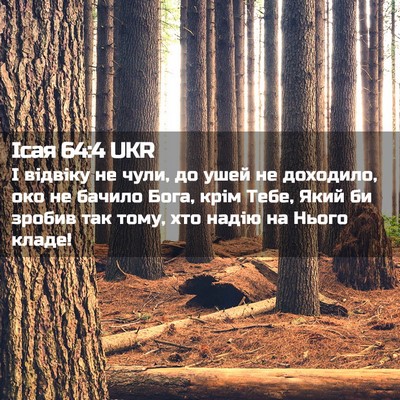 Picture 02 - Ісая 64:4 UKR - І відвіку не чули, до ушей - Bible Verse Picture