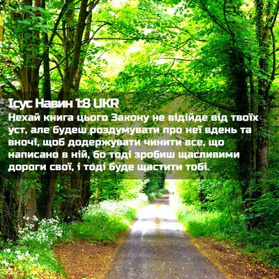 Picture 02 - Ісус Навин 1:8 UKR - Нехай книга цього Закону - Bible Verse Picture
