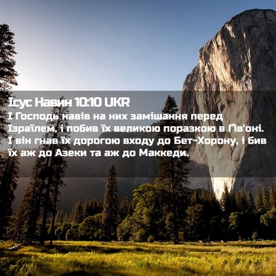 Picture 02 - Ісус Навин 10:10 UKR - І Господь навів на них - Bible Verse Picture