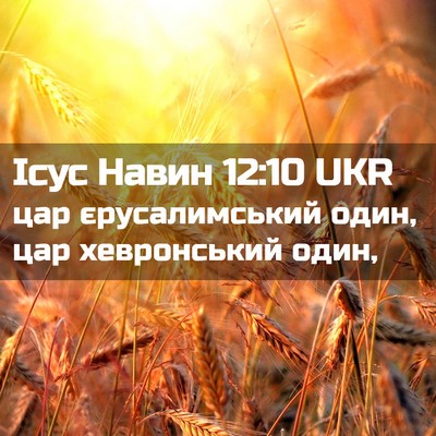 Picture 02 - Ісус Навин 12:10 UKR - цар єрусалимський один, - Bible Verse Picture