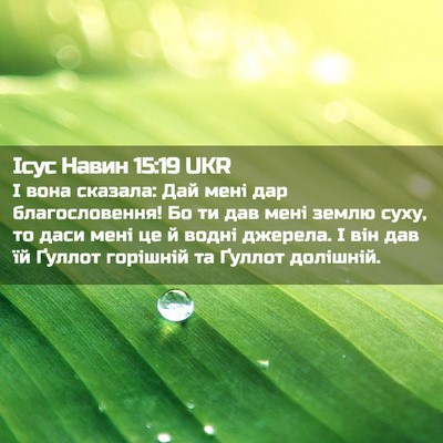 Picture 02 - Ісус Навин 15:19 UKR - І вона сказала: Дай мені - Bible Verse Picture