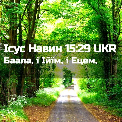 Picture 02 - Ісус Навин 15:29 UKR - Баала, і Ійїм, і - Bible Verse Picture