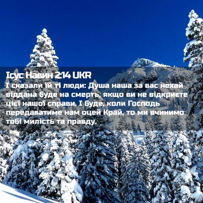Picture 02 - Ісус Навин 2:14 UKR - І сказали їй ті люди: Душа - Bible Verse Picture