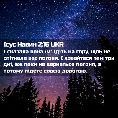 Picture 02 - Ісус Навин 2:16 UKR - І сказала вона їм: Ідіть на - Bible Verse Picture