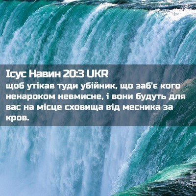Picture 02 - Ісус Навин 20:3 UKR - щоб утікав туди убійник, що - Bible Verse Picture