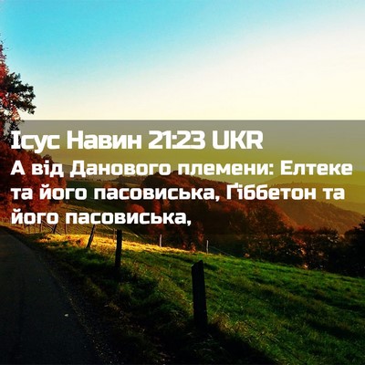 Picture 02 - Ісус Навин 21:23 UKR - А від Данового племени: - Bible Verse Picture