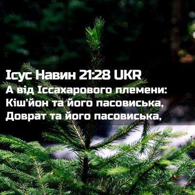 Picture 02 - Ісус Навин 21:28 UKR - А від Іссахарового - Bible Verse Picture