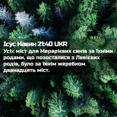 Picture 02 - Ісус Навин 21:40 UKR - Усіх міст для Мерарієвих - Bible Verse Picture