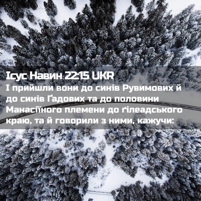 Picture 02 - Ісус Навин 22:15 UKR - І прийшли вони до синів - Bible Verse Picture
