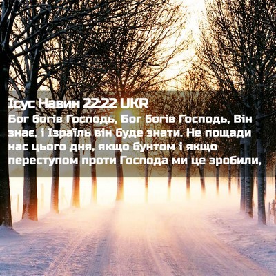 Picture 02 - Ісус Навин 22:22 UKR - Бог богів Господь, Бог - Bible Verse Picture