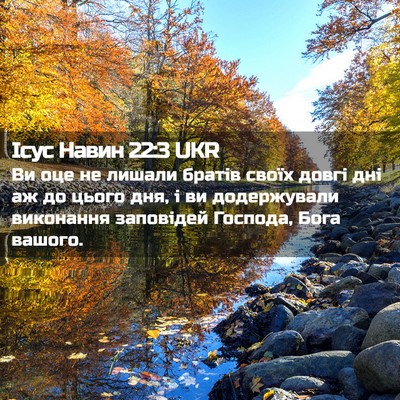 Picture 02 - Ісус Навин 22:3 UKR - Ви оце не лишали братів - Bible Verse Picture