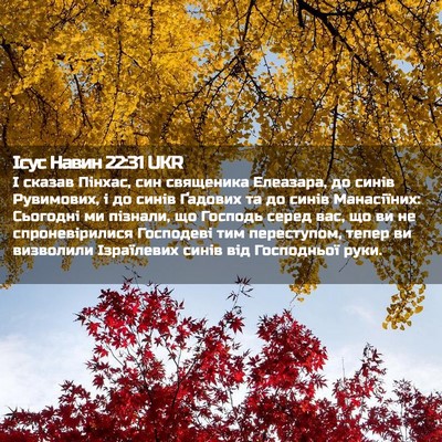 Picture 02 - Ісус Навин 22:31 UKR - І сказав Пінхас, син - Bible Verse Picture