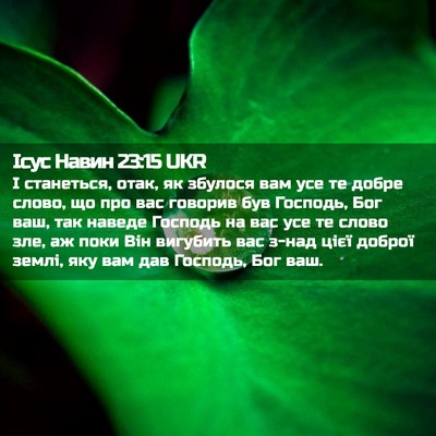 Picture 02 - Ісус Навин 23:15 UKR - І станеться, отак, як - Bible Verse Picture