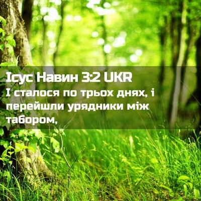 Picture 02 - Ісус Навин 3:2 UKR - І сталося по трьох днях, і - Bible Verse Picture