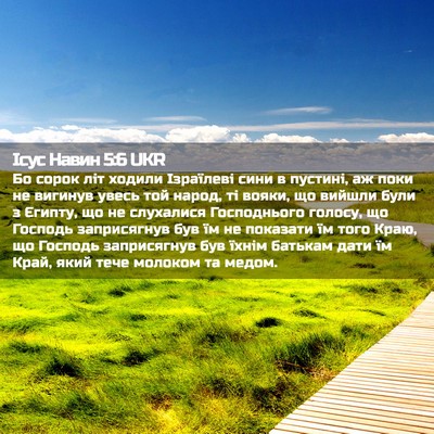 Picture 02 - Ісус Навин 5:6 UKR - Бо сорок літ ходили - Bible Verse Picture