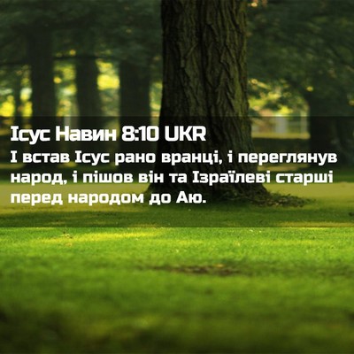 Picture 02 - Ісус Навин 8:10 UKR - І встав Ісус рано вранці, і - Bible Verse Picture