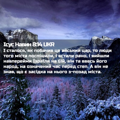 Picture 02 - Ісус Навин 8:14 UKR - І сталося, як побачив це - Bible Verse Picture