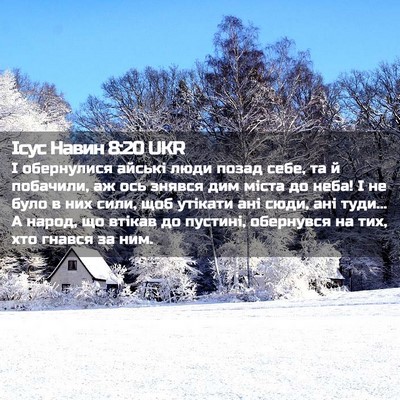 Picture 02 - Ісус Навин 8:20 UKR - І обернулися айські люди - Bible Verse Picture