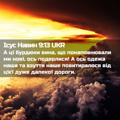 Picture 02 - Ісус Навин 9:13 UKR - А ці бурдюки вина, що - Bible Verse Picture