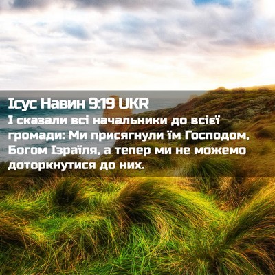 Picture 02 - Ісус Навин 9:19 UKR - І сказали всі начальники - Bible Verse Picture
