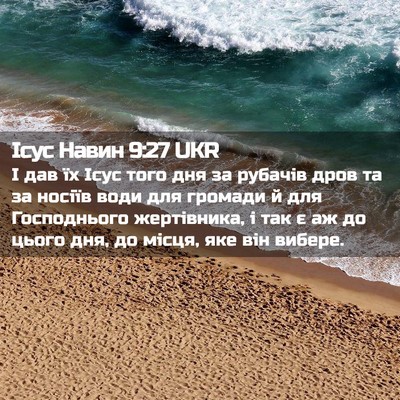 Picture 02 - Ісус Навин 9:27 UKR - І дав їх Ісус того дня за - Bible Verse Picture