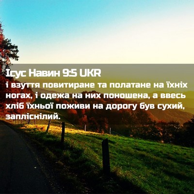 Picture 02 - Ісус Навин 9:5 UKR - і взуття повитиране та - Bible Verse Picture