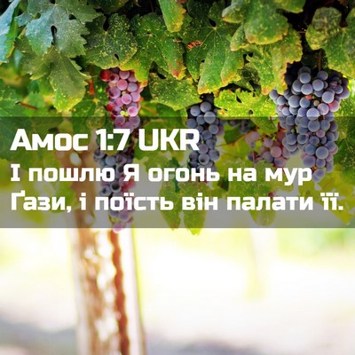 Picture 02 - Амос 1:7 UKR - І пошлю Я огонь на мур Ґази, - Bible Verse Picture