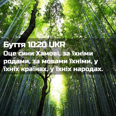 Picture 02 - Буття 10:20 UKR - Оце сини Хамові, за їхніми - Bible Verse Picture