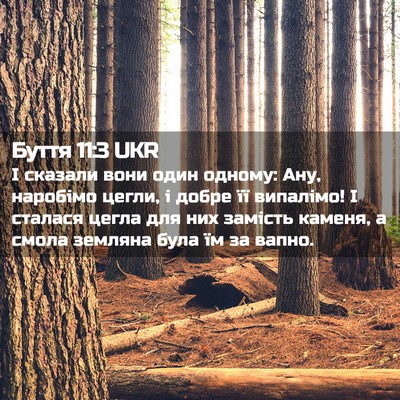 Picture 02 - Буття 11:3 UKR - І сказали вони один одному: - Bible Verse Picture