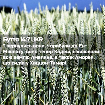 Picture 02 - Буття 14:7 UKR - І вернулись вони, і прибули - Bible Verse Picture
