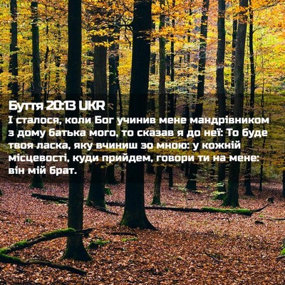 Picture 02 - Буття 20:13 UKR - І сталося, коли Бог учинив - Bible Verse Picture