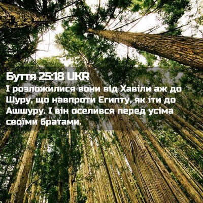 Picture 02 - Буття 25:18 UKR - І розложилися вони від - Bible Verse Picture