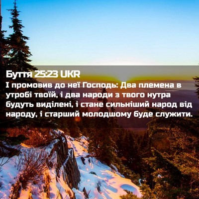 Picture 02 - Буття 25:23 UKR - І промовив до неї Господь: - Bible Verse Picture