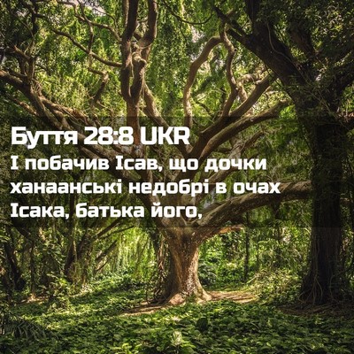 Picture 02 - Буття 28:8 UKR - І побачив Ісав, що дочки - Bible Verse Picture