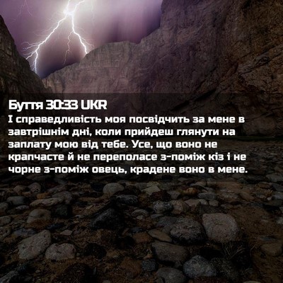 Picture 02 - Буття 30:33 UKR - І справедливість моя - Bible Verse Picture
