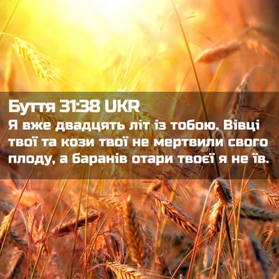 Picture 02 - Буття 31:38 UKR - Я вже двадцять літ із - Bible Verse Picture