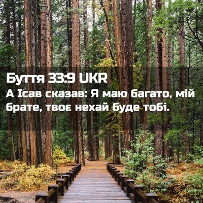 Picture 02 - Буття 33:9 UKR - А Ісав сказав: Я маю багато, - Bible Verse Picture