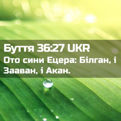 Picture 02 - Буття 36:27 UKR - Ото сини Ецера: Білган, і - Bible Verse Picture