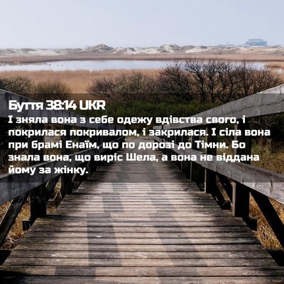 Picture 02 - Буття 38:14 UKR - І зняла вона з себе одежу - Bible Verse Picture