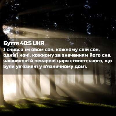 Picture 02 - Буття 40:5 UKR - І снився їм обом сон, - Bible Verse Picture