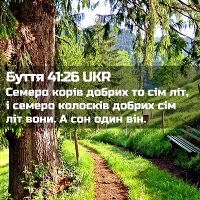 Picture 02 - Буття 41:26 UKR - Семеро корів добрих то сім - Bible Verse Picture