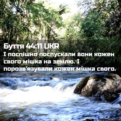 Picture 02 - Буття 44:11 UKR - І поспішно поспускали вони - Bible Verse Picture