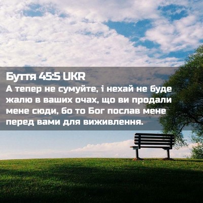 Picture 02 - Буття 45:5 UKR - А тепер не сумуйте, і нехай - Bible Verse Picture