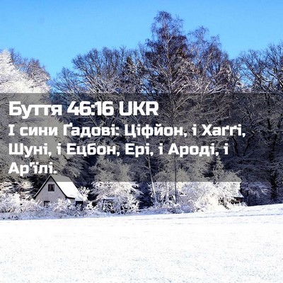 Picture 02 - Буття 46:16 UKR - І сини Ґадові: Ціфйон, і - Bible Verse Picture