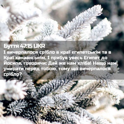 Picture 02 - Буття 47:15 UKR - І вичерпалося срібло в - Bible Verse Picture