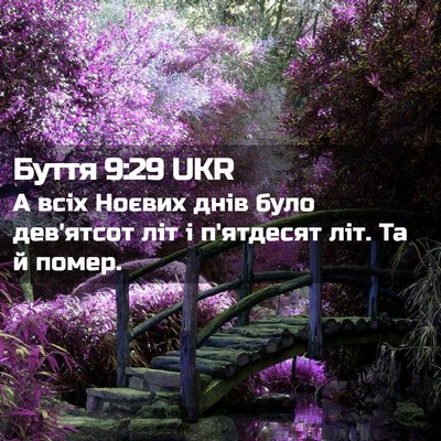 Picture 02 - Буття 9:29 UKR - А всіх Ноєвих днів було - Bible Verse Picture