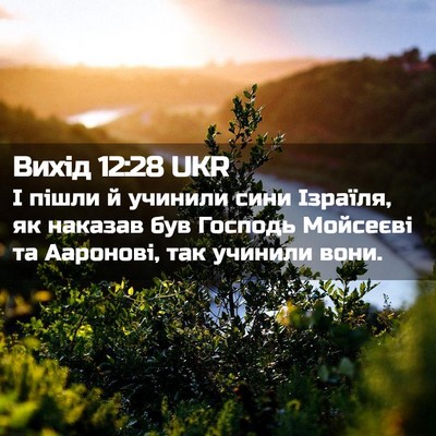 Picture 02 - Вихід 12:28 UKR - І пішли й учинили сини - Bible Verse Picture